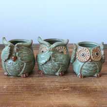 Load image into Gallery viewer, Cartoon Owl-shaped Flower Pot For Succulents Plants Ceramic Small Mini Home Office Garden Fleshy Plants Terrarium Decorations