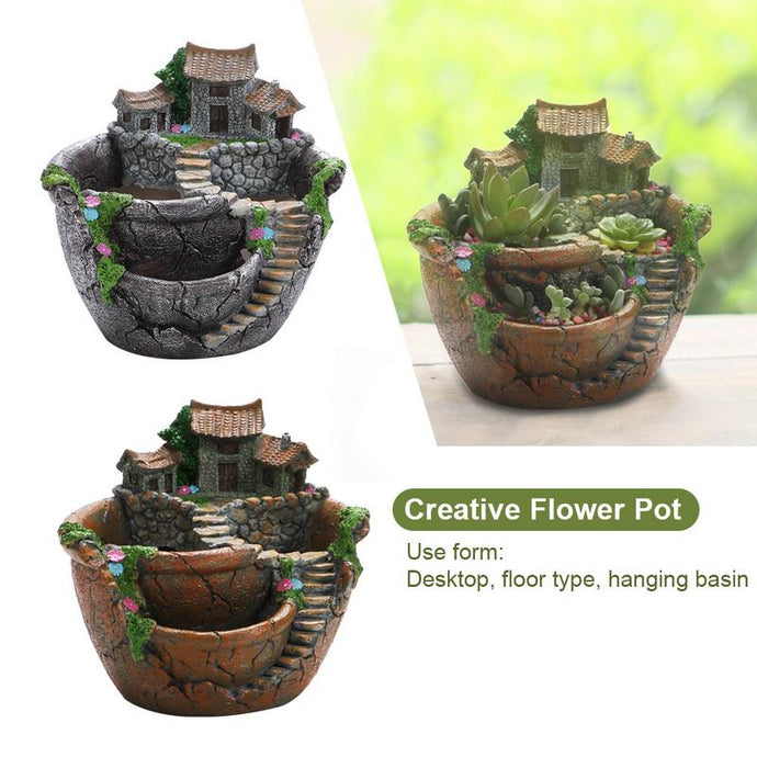 Creative Shaped Plant Pot Succulent Vase Handmade Corrosion Resistant Home Decoration Flower Plant Pots Container C004